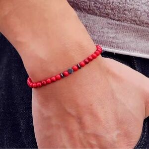 Vibrant Red Beaded Bracelet
